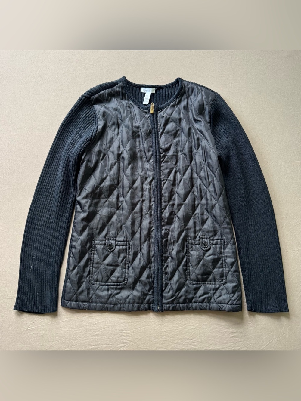 Vintage Charter Club quilted zip-up cardigan Jacket